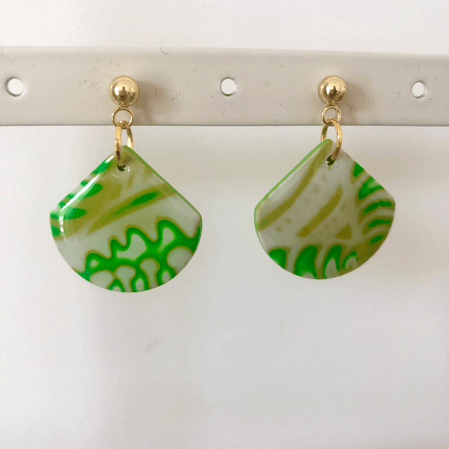 Boucles éventail tons de vert