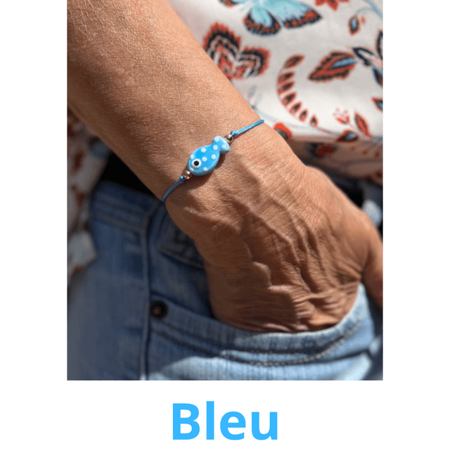 Bracelet coloré avec perle poisson 