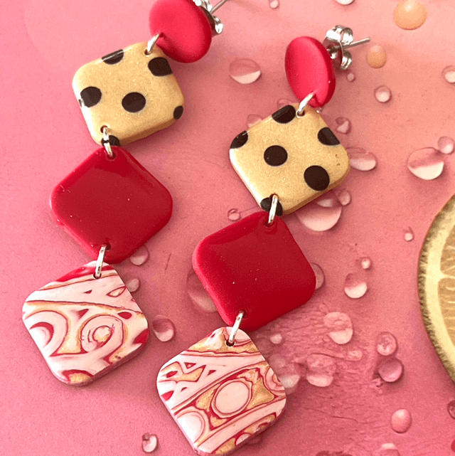 Boucles d’oreilles Pop Framboise 