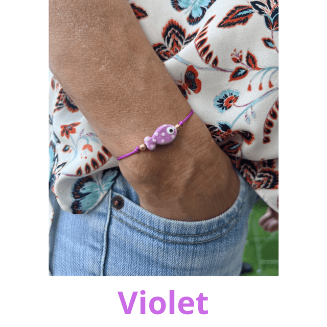 Bracelet coloré avec perle poisson 