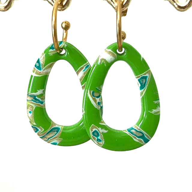  Boucles d’oreilles Palma vert jungle 