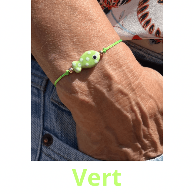Bracelet coloré avec perle poisson 